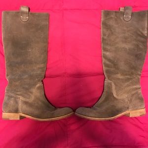Michael Kors Grey Slouchy Tall Leather Boots